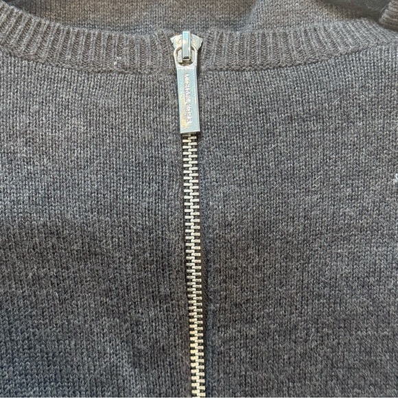 Michael Kors Embellished Gray Sweater dress studded rhinestone neckline - Picture 6 of 7